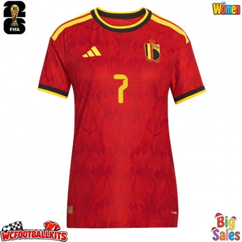 Belgium Kevin De Bruyne #7 Replica Home Stadium Shirt for Women World Cup 2026 Short Sleeve